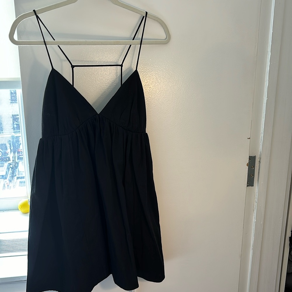 reformation mini dress black cotton